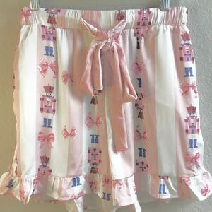 Coquette pink stripe shorts velvet feel tie bloomers feminine